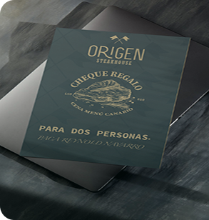Imagen de un cheque regalo para dos personas.